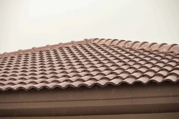 Pitched tiled roof on a home